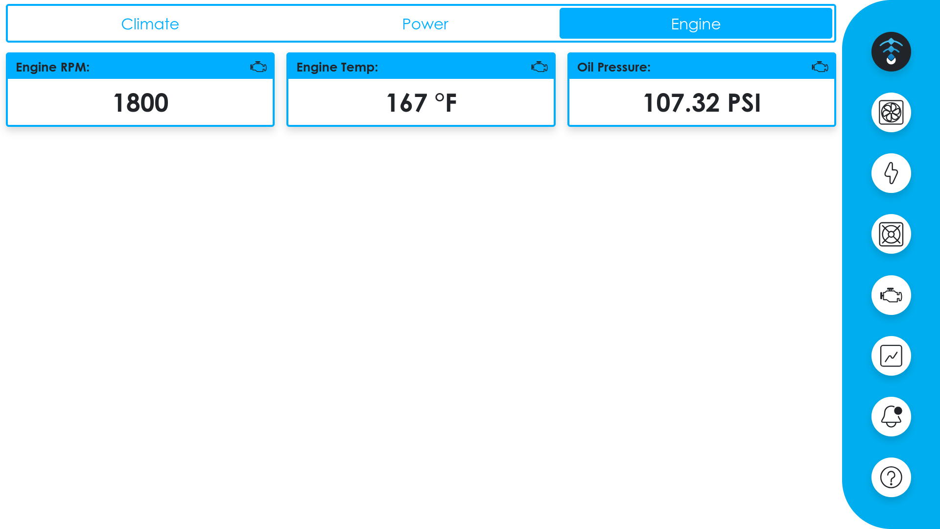 Home page - Engine tab