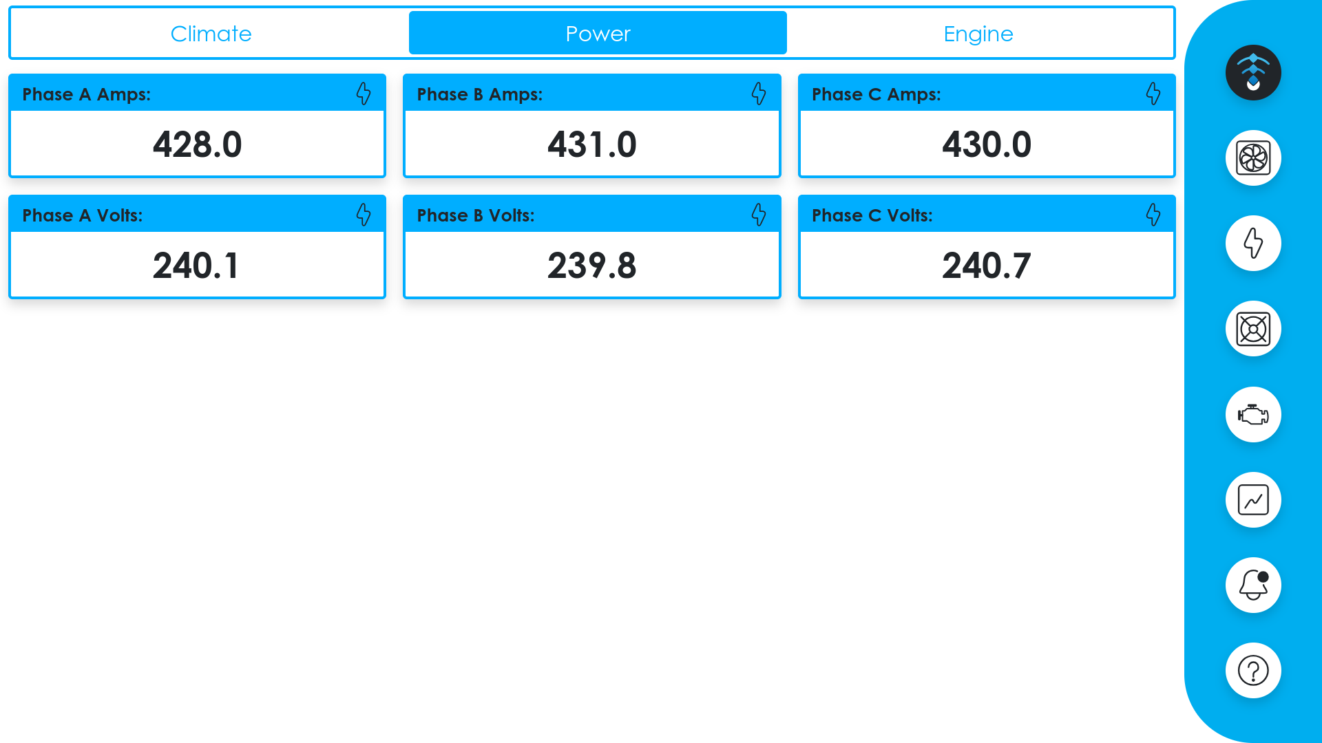 Home page - Power tab